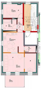 Grundriss der Wohnung im ersten Obergeschoss